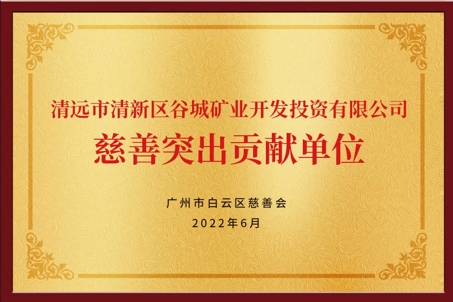 谷城礦業慈善突出貢獻單位